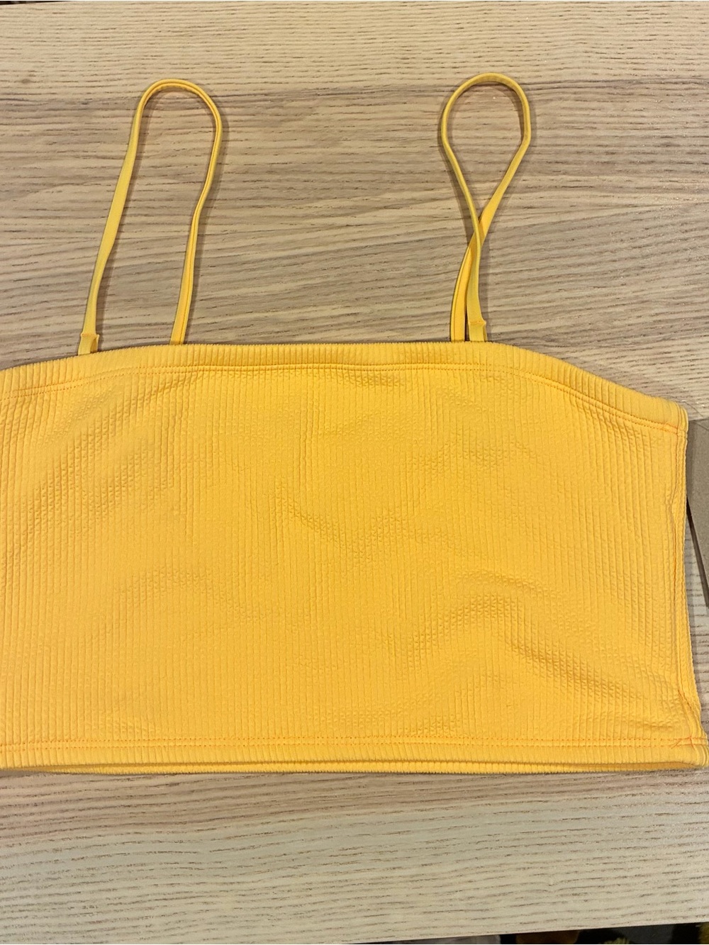 Nike Yellow Swim Ribbed Spaghetti-Strap Cami Top